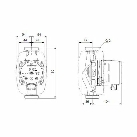 Umwälzpumpe ALPHA2 32-80 180 1x230V 50Hz 6H - GRUNDFOS Umwälzpumpe ALPHA2 32-80 180 1x230V 50Hz 6H - GRUNDFOS -GRUNDFOS Shop 60336946 2